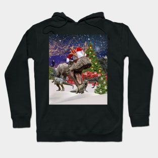 Christmas Dinosaur Family Kids Funny Hoodie